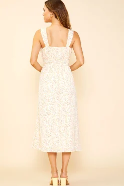 SKIES ARE BLUE Midi Dresses*Julie Floral Printed Midi Dress Peachsorbet