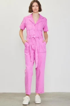 SKIES ARE BLUE Jumpsuits*Kendall Washed Utility Jumpsuit Roseviolet
