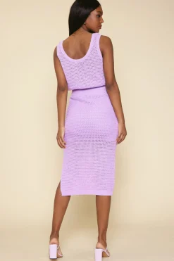 SKIES ARE BLUE Skirts*Knit Side Slit Skirt Lilac