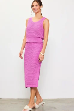 SKIES ARE BLUE Sleeveless Tops*Knit Sleeveless Top Roseviolet