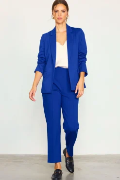 SKIES ARE BLUE Blazers*Knit Tailored Blazer Cobalt