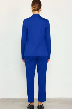 SKIES ARE BLUE Blazers*Knit Tailored Blazer Cobalt