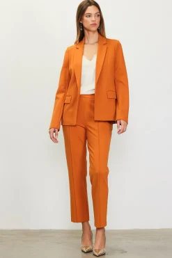 SKIES ARE BLUE Blazers*Knit Tailored Blazer Mustard