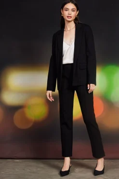 SKIES ARE BLUE Blazers*Knit Tailored Blazer Black