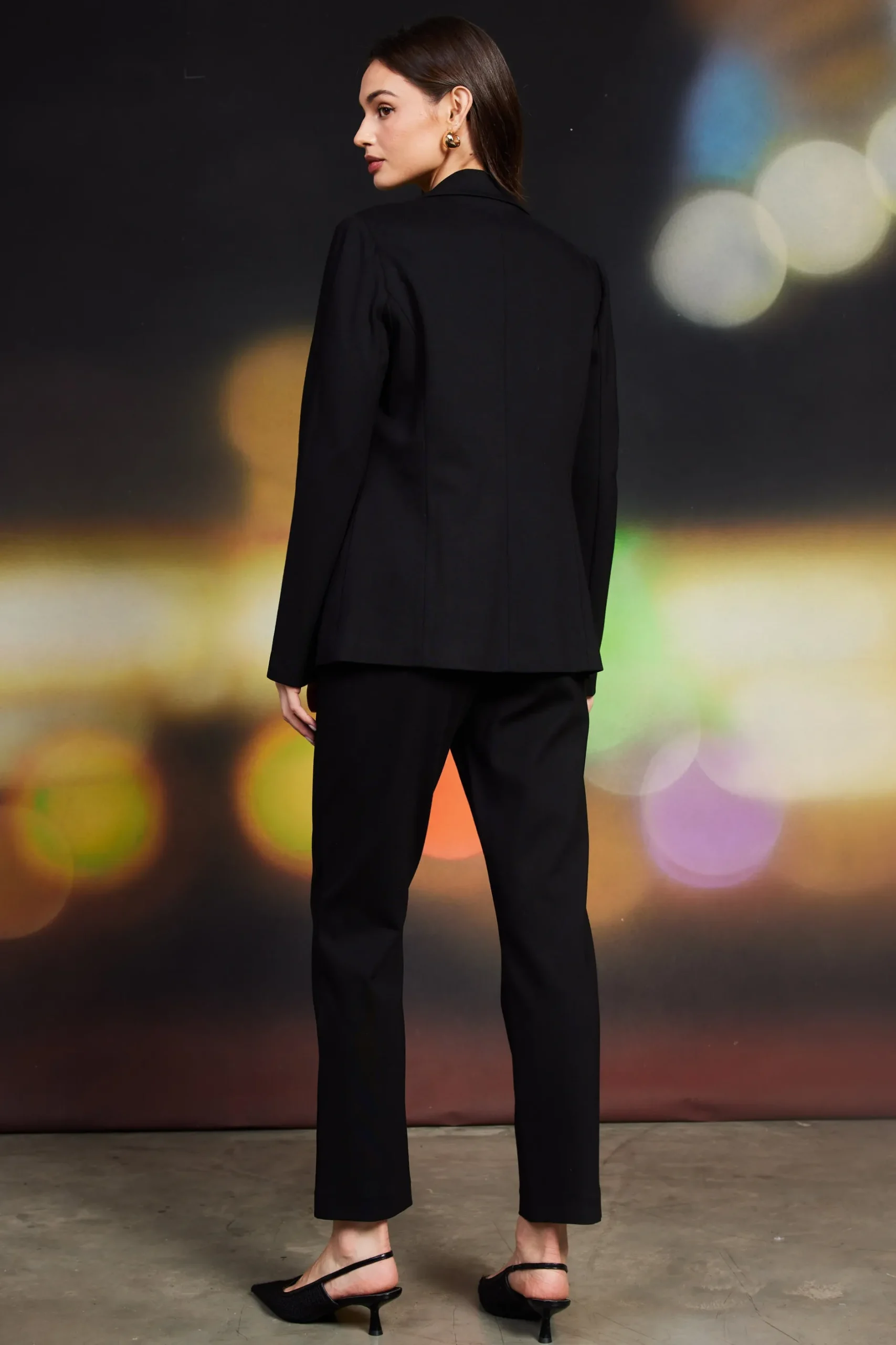 SKIES ARE BLUE Blazers*Knit Tailored Blazer Black