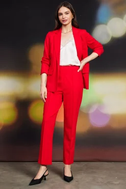 SKIES ARE BLUE Blazers*Knit Tailored Blazer Scarletred