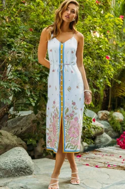 SKIES ARE BLUE Midi Dresses*Lanya Floral Print Midi Dress Multi-sweetpea