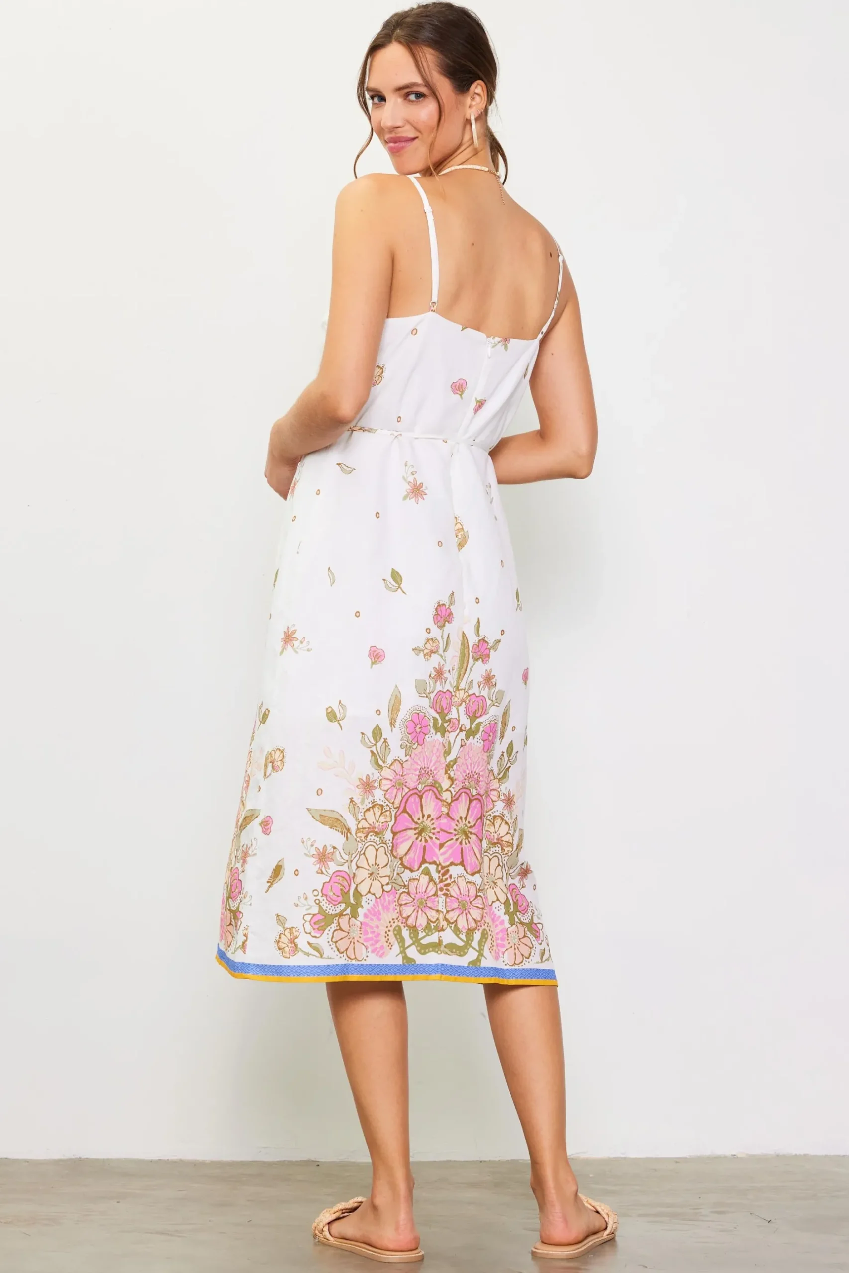 SKIES ARE BLUE Midi Dresses*Lanya Floral Print Midi Dress Multi-sweetpea