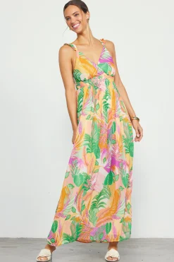 SKIES ARE BLUE Maxi Dresses*Leilani Floral Print Maxi Dress Pinkguava