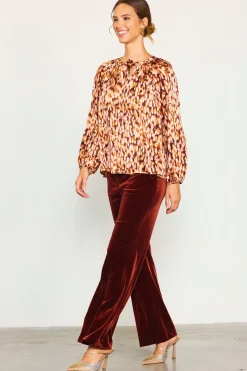 SKIES ARE BLUE Blouses|Long Sleeve Tops*Leopard Print Longsleeve Blouse Brown-ivory