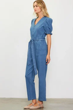 SKIES ARE BLUE Jumpsuits*Light Washed Jumpsuit Denim