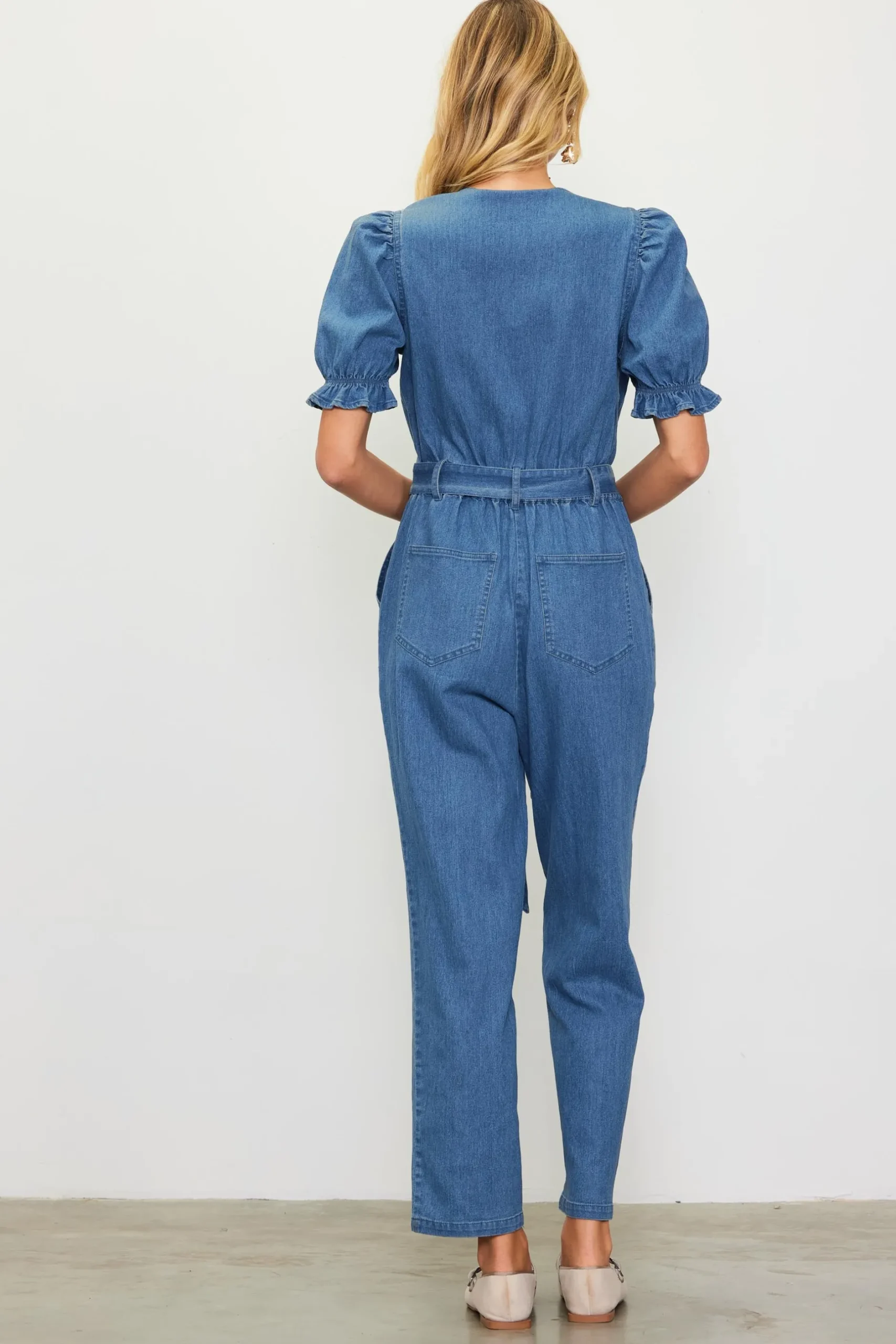 SKIES ARE BLUE Jumpsuits*Light Washed Jumpsuit Denim