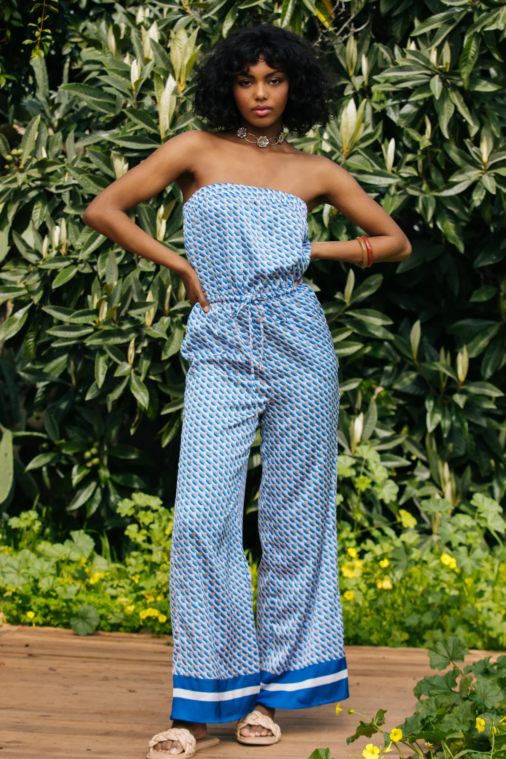 SKIES ARE BLUE Jumpsuits*Livia Bandana Print Jumpsuit Multi-blue-orange