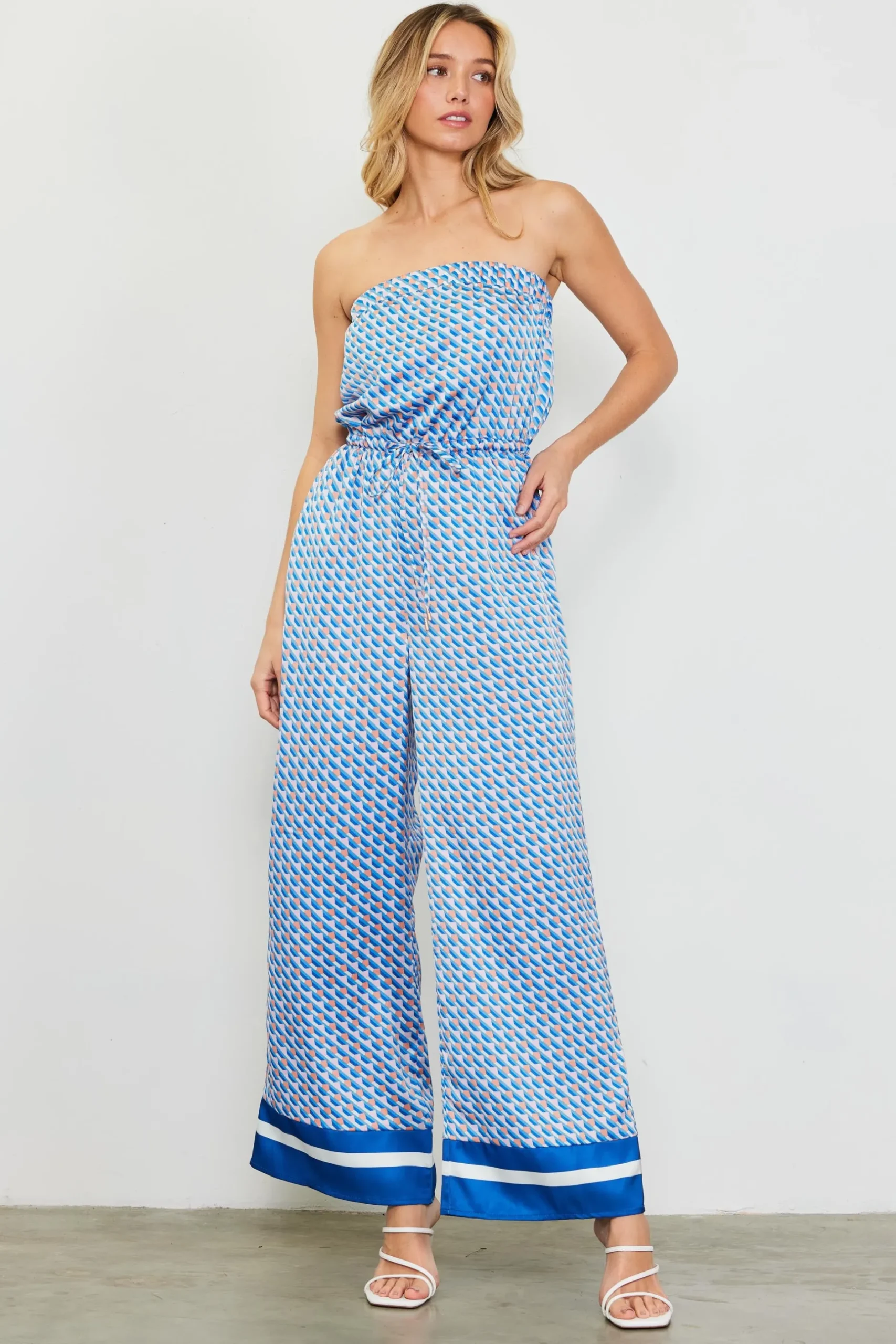 SKIES ARE BLUE Jumpsuits*Livia Bandana Print Jumpsuit Multi-blue-orange