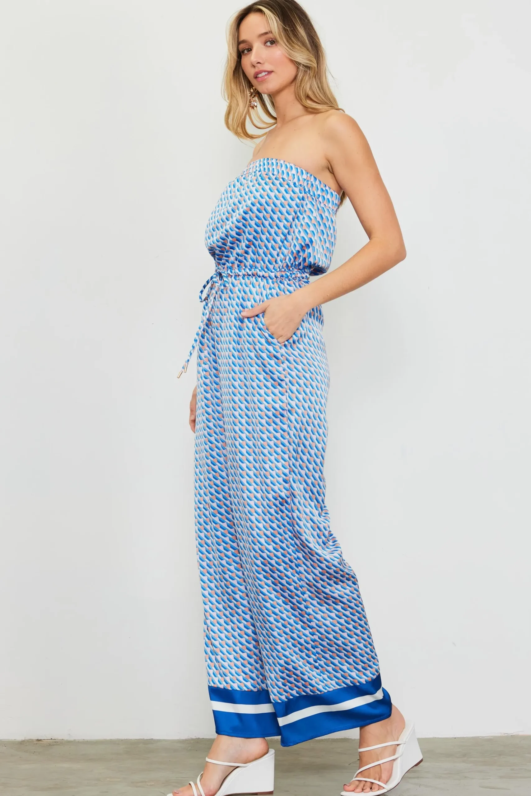 SKIES ARE BLUE Jumpsuits*Livia Bandana Print Jumpsuit Multi-blue-orange
