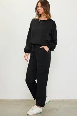 SKIES ARE BLUE Long Sleeve Tops*Longsleeve Bubble Top Black