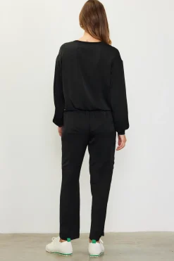 SKIES ARE BLUE Long Sleeve Tops*Longsleeve Bubble Top Black
