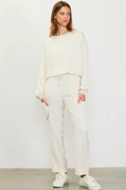 SKIES ARE BLUE Long Sleeve Tops*Longsleeve Bubble Top Oatmeal