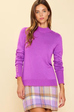 SKIES ARE BLUE Long Sleeve Tops|Sweaters*Longsleeve Mock Neck Sweater Mindfulmauve
