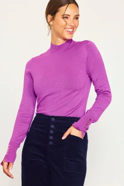 SKIES ARE BLUE Long Sleeve Tops|Sweaters*Longsleeve Mock Neck Sweater Mindfulmauve
