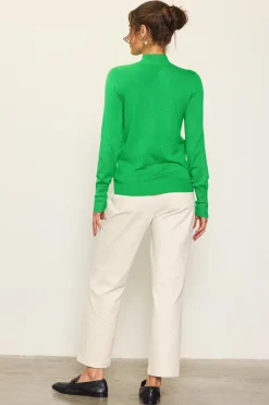 SKIES ARE BLUE Long Sleeve Tops|Sweaters*Longsleeve Mock Neck Sweater Spearmint