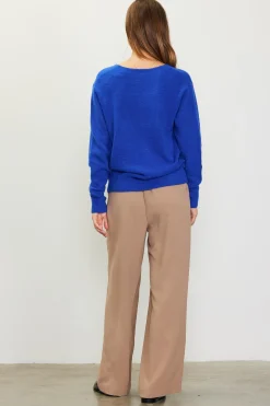 SKIES ARE BLUE Long Sleeve Tops|Sweaters*Longsleeve V Neck Sweater Cobalt