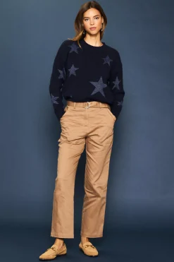 SKIES ARE BLUE Sweaters*Lurex Star Print Sweater Navy