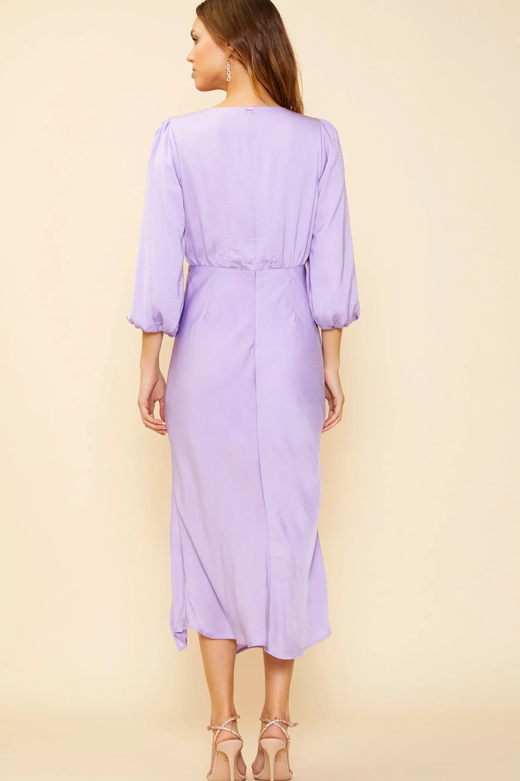 SKIES ARE BLUE Midi Dresses*Mariela Front Slit Midi Dress Lilac