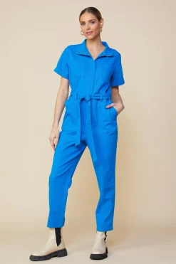 SKIES ARE BLUE Jumpsuits*Millie Utility Zip Jumpsuit Cobaltblue