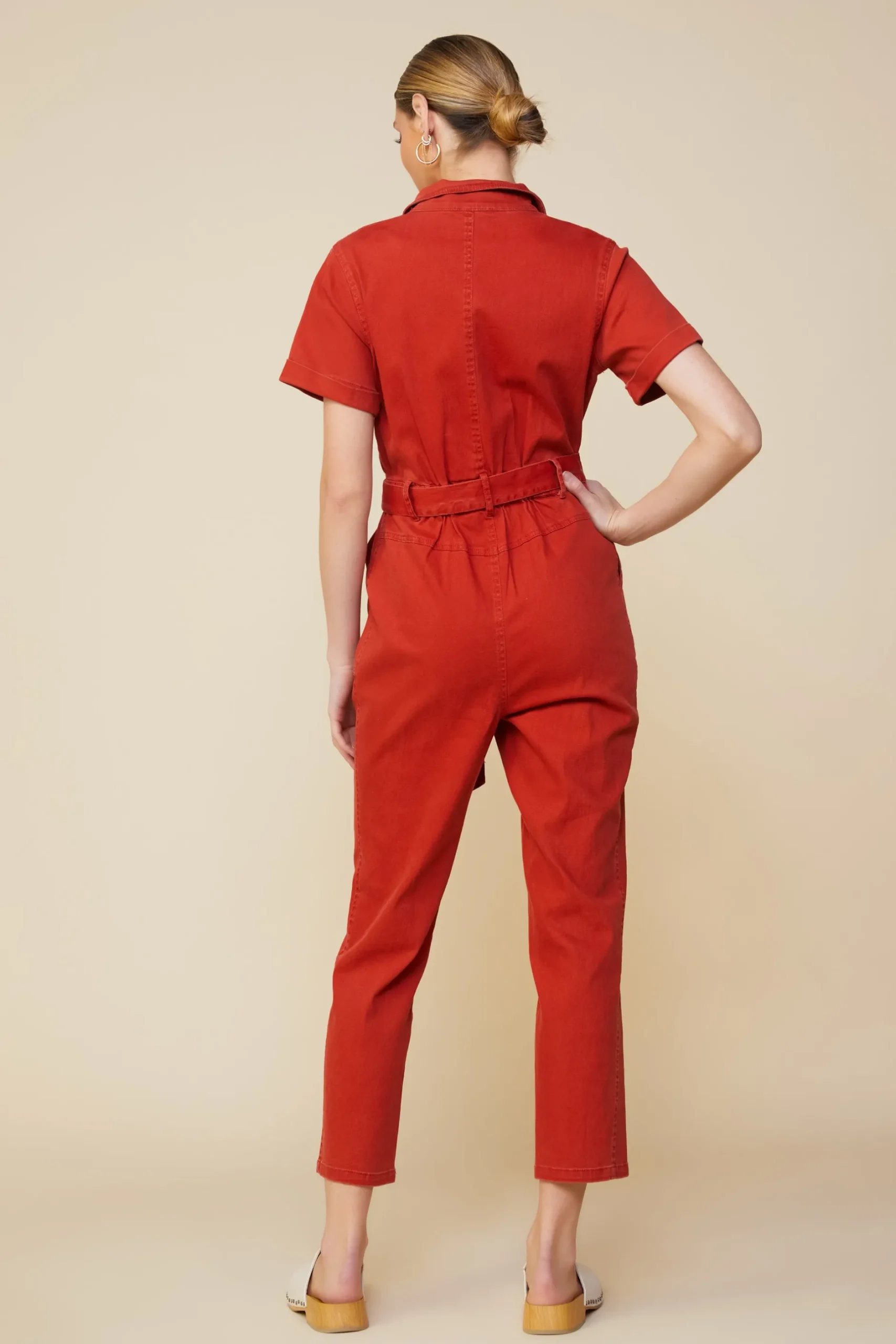 SKIES ARE BLUE Jumpsuits*Millie Utility Zip Jumpsuit Rust