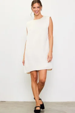 SKIES ARE BLUE Mini Dresses*Muscle Tank Dress Oatmeal