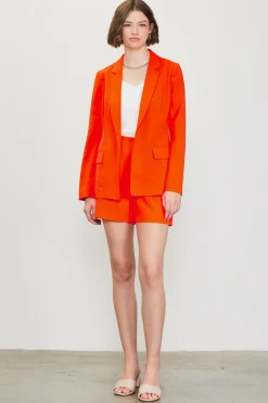 SKIES ARE BLUE Shorts*Neon Structured Shorts Neonorange