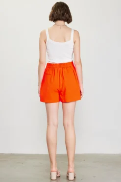 SKIES ARE BLUE Shorts*Neon Structured Shorts Neonorange