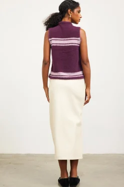 SKIES ARE BLUE Sleeveless Tops|Sweaters*Nora Mock Neck Sweater Vest Plum-pink