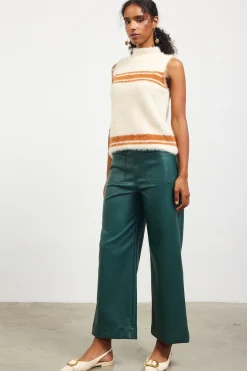 SKIES ARE BLUE Sleeveless Tops|Sweaters*Nora Mock Neck Sweater Vest Cream-camel
