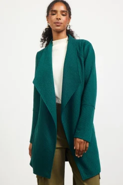 SKIES ARE BLUE Outerwear|Sweaters*Open Front Cardigan Huntergreen