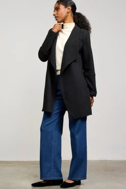 SKIES ARE BLUE Outerwear|Sweaters*Open Front Cardigan Black
