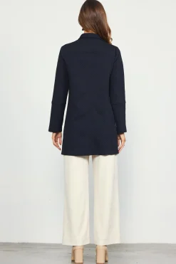 SKIES ARE BLUE Outerwear*Open Front Knit Cardigan Black