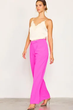SKIES ARE BLUE Pants*Pintuck Wide Leg Trousers Ultrapink