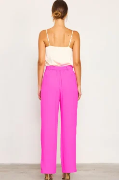 SKIES ARE BLUE Pants*Pintuck Wide Leg Trousers Ultrapink