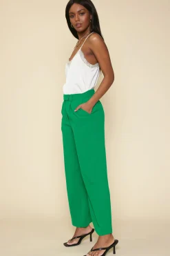 SKIES ARE BLUE Pants*Pintuck Wide Leg Trousers Kelly-green