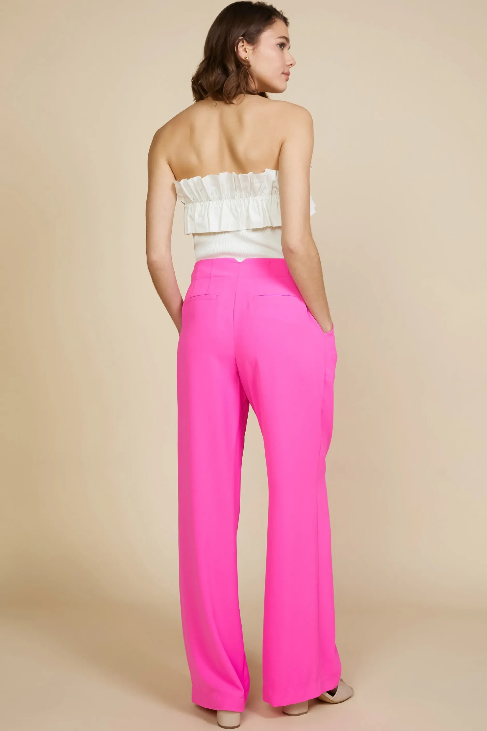 SKIES ARE BLUE Pants*Pintuck Wide Pants Prettyinpink