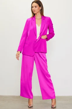 SKIES ARE BLUE Pants*Pleat Wide Leg Trousers Magenta