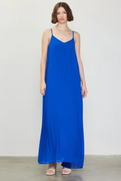 SKIES ARE BLUE Maxi Dresses*Pleated Maxi Dress Neonblue