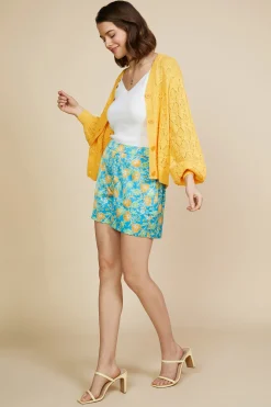 SKIES ARE BLUE Outerwear|Sweaters*Pointelle Long Sleeve Cardigan Mangosorbet