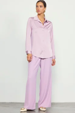 SKIES ARE BLUE Blouses|Long Sleeve Tops*Recycled Button Down Top Dustylilac