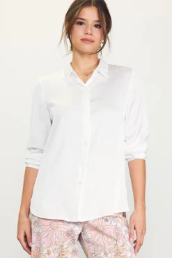 SKIES ARE BLUE Blouses|Long Sleeve Tops*Recycled Classic Button Down Top White