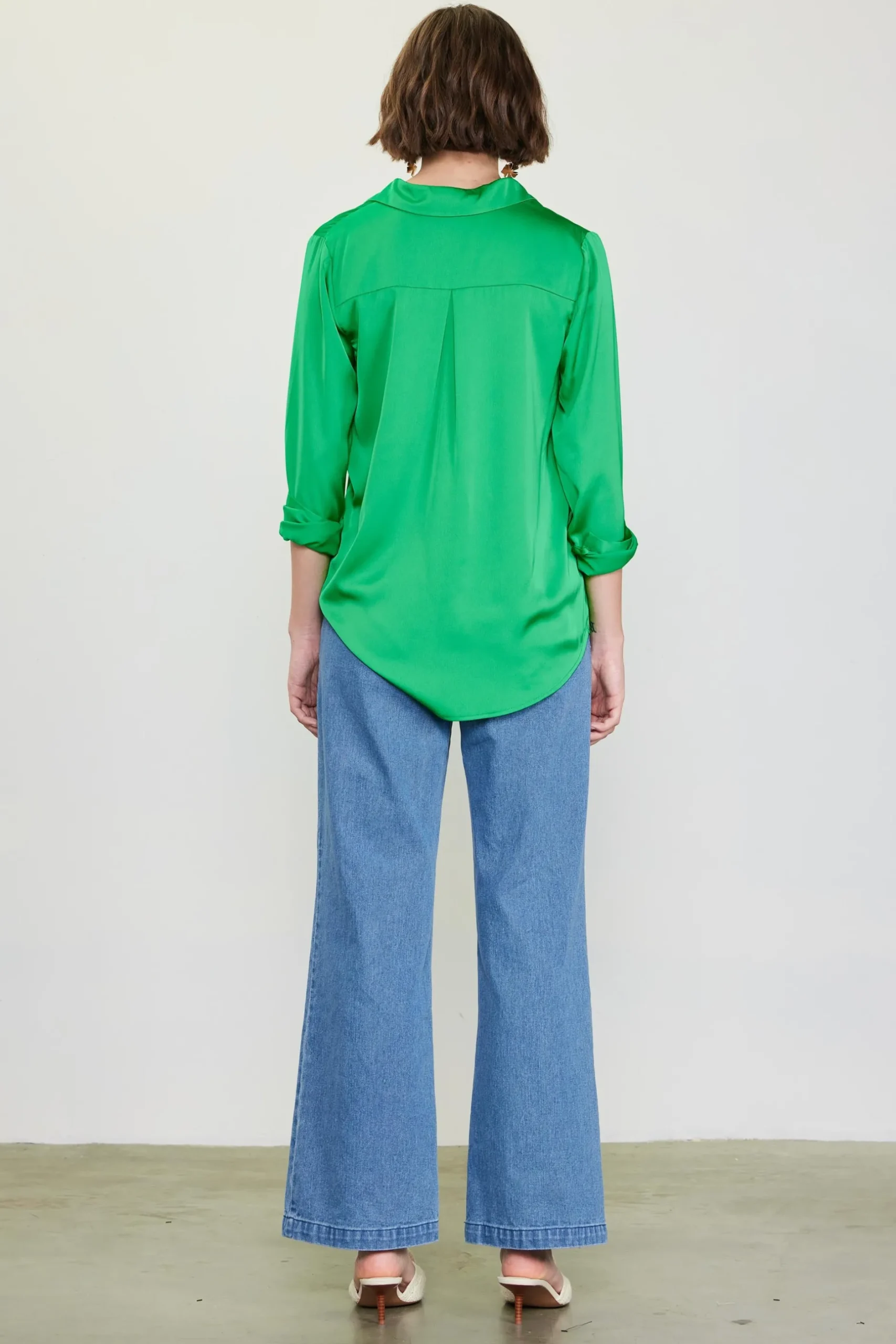 SKIES ARE BLUE Blouses|Long Sleeve Tops*Recycled Classic Button Down Top Freshgreen