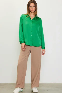 SKIES ARE BLUE Blouses|Long Sleeve Tops*Recycled Classic Button Down Top Spearmint