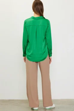 SKIES ARE BLUE Blouses|Long Sleeve Tops*Recycled Classic Button Down Top Spearmint